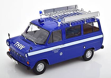 Automodelle 1961-1970 - Ford Transit Bus THW K?ln 1965 m. Dachgep?cktr?ger