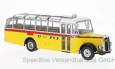 Lkw + Bus Modelle - Saurer Bus L4C ,  PTT Schweiz 1959                